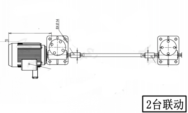 2臺聯動絲桿升降機