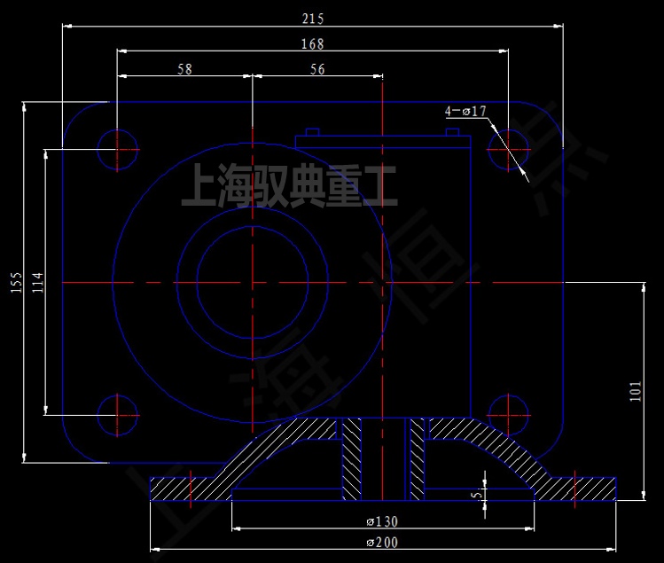 5噸絲桿升降機SWL5外形尺寸CAD圖紙